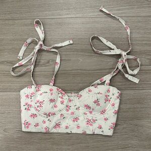 Zara Floral Super Cropped Top!🌸